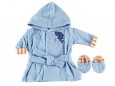Sea Character Bath Robe & Slippers - Woven Terry (Blue)