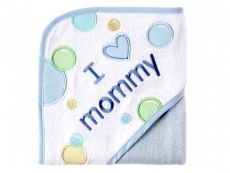 I Love Appliqued Hooded Towel (I Love Mommy)