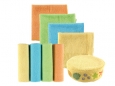 Washcloths 8pc & Bonus Sponge (Yellow)