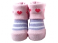 Baby Socks (Girl) - Love & Purple Stripe
